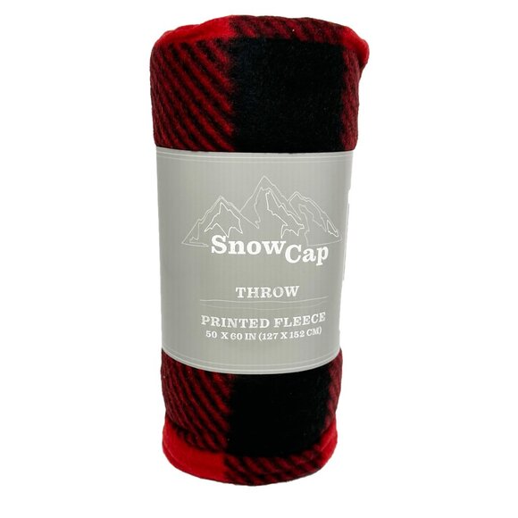 50" x 60" NEW Red/Blk Buffalo Check Fleece Throw for Bedroom, Livingroom, etc.. - Picture 1 of 5